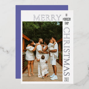 Modern Purple Merry Christmas Photo