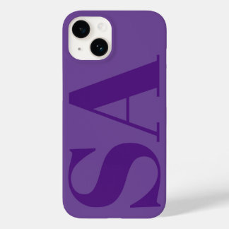 Modern purple minimal monogram Case-Mate iPhone 14 case