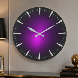 Modern Purple Minimalist Contemporary Large Clock