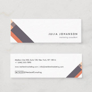 modern purple minimalist geometric pattern mini business card