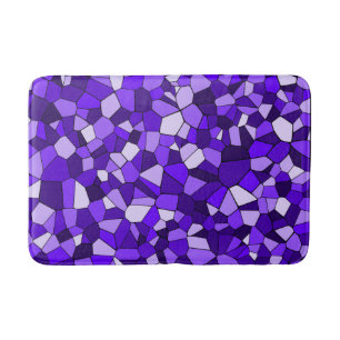 Modern Purple Mosaic Geometric Bath Mat