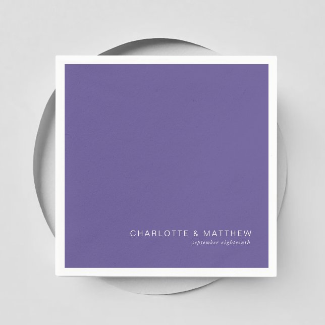 Modern  purple napkin (Customer specific, beautiful, modern, minimal, violet, wedding napkins.)