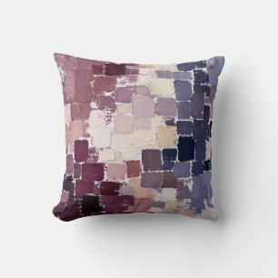 Modern Purple Navy Palette Knife Abstract Painting Cushion