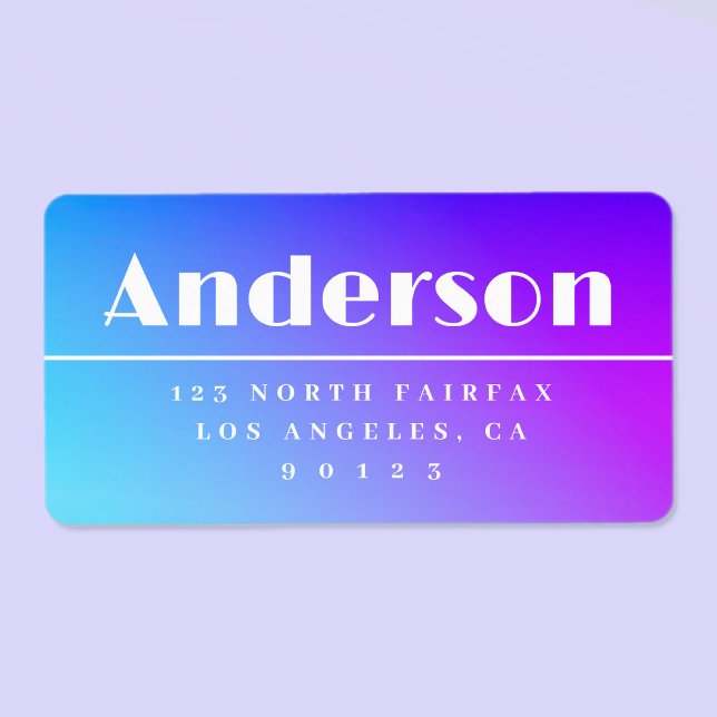 Modern Purple Ombre Return Address Label (Creator Uploaded)
