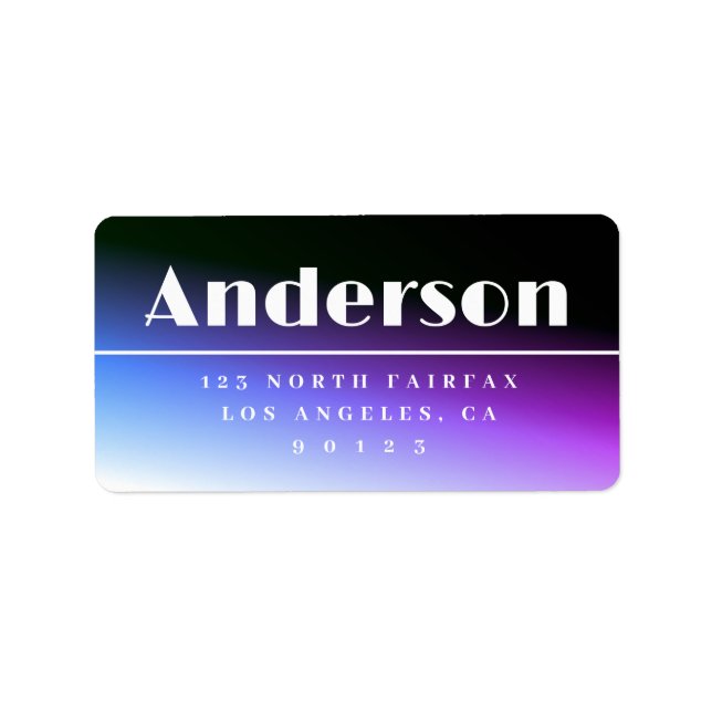Modern Purple Ombre Return Address Label (Front)