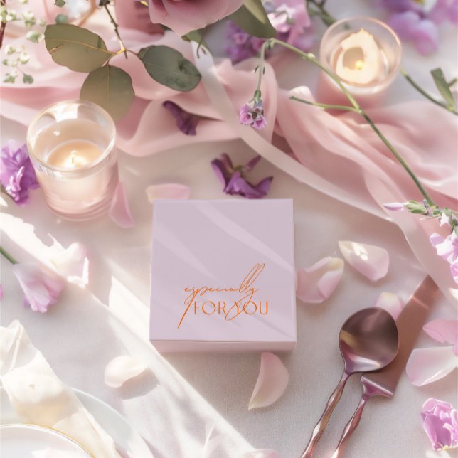 Modern Purple & Orange Especially For You Wedding Favour Box (Modern Purple & Orange Especially For You Wedding Favor Boxes)