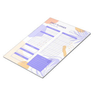 Modern Purple-Peach Daily Planner Notepad