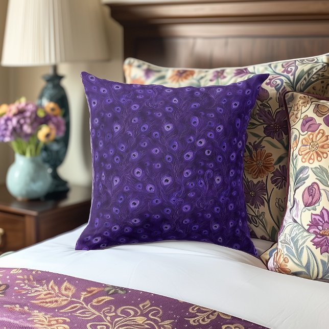 Modern Purple Peacock Feather Cushion (Creator Uploaded)