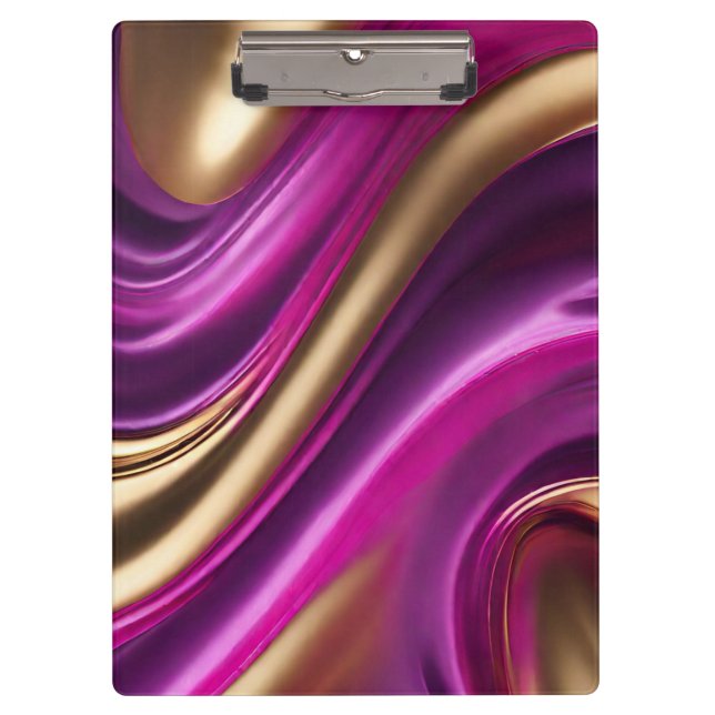 Modern-Purple Pink and Gold- Clipboard (Front)