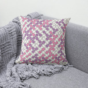Modern Purple Pink Geometric Metaball Pattern Cushion