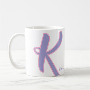 Modern Purple & Pink Monogram Personalized Name K Coffee Mug