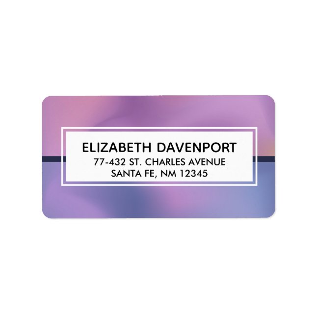 Modern Purple & Pink Swirling Abstract Design Label (Front)