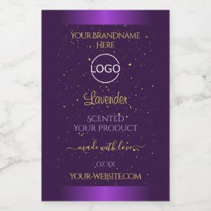 Modern Purple Product Labels Gold Glitter Add Logo