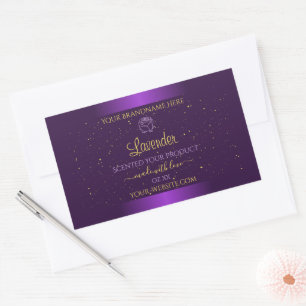 Modern Purple Product Labels Gold Glitter Floral