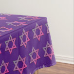 Modern Purple | Purim | STAR OF DAVID Tablecloth<br><div class="desc">Modern purple STAR OF DAVID Tablecloth, showing with colourful Star of David in a tiled pattern. This is a minimalist, simple elegant design, suitable for Jewish holidays and celebrations, such as Purim, Chanukah, Passover, Rosh Hashanah, Bar/Bat Mitzvahs, etc. Available in other colours, or you can change the colour by clicking...</div>