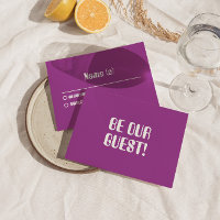 Modern Purple Retro Groovy Bright Bold Wedding 
