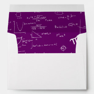 Modern Purple Return Address Math Graduation Envelope