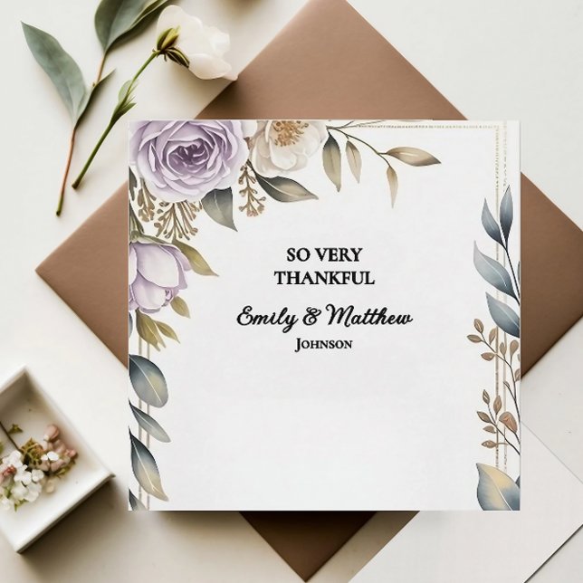 Modern Purple Rose Designer Thank You Card (Creator Uploaded)