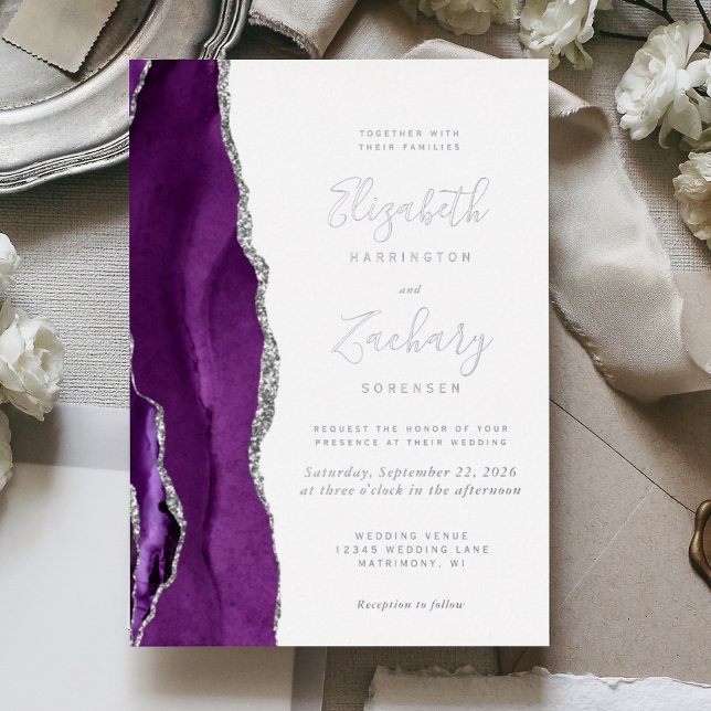 Modern Purple Silver Agate Wedding (Creator Uploaded)