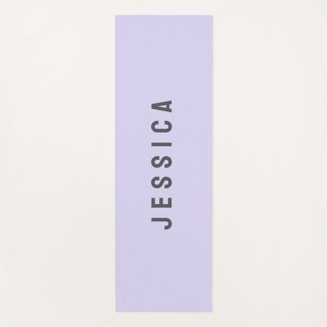 Modern Purple Simple Minimalist Name Yoga Mat (Front)
