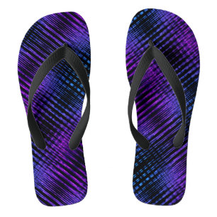 Modern Purple Sine Waves Pattern Jandals
