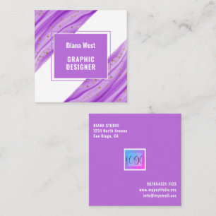  Modern Purple Square Business Card