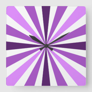 Modern Purple Stripe Clock