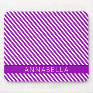 Modern Purple Stripes Mouse Pad