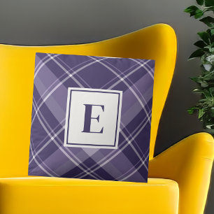 Modern Purple Tartan Pattern Cushion