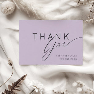 Modern Purple Thank You Bridal Shower Card