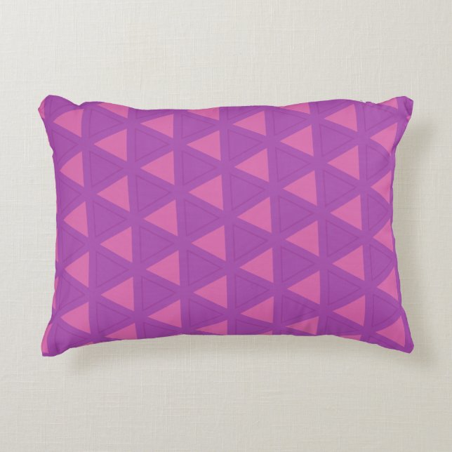 Modern Purple Triangle Pattern Decorative Cushion (Front)