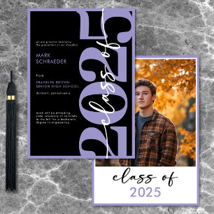 Modern Purple Typography Graduation Announcement