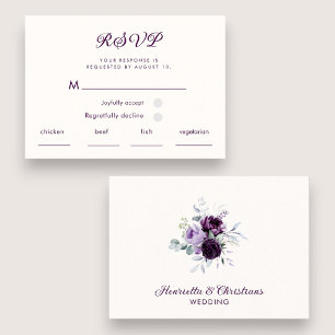Modern Purple Typography RSVP Card
