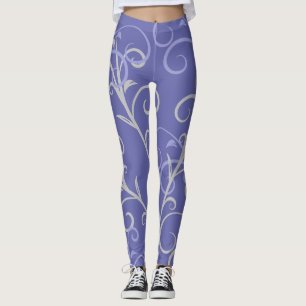 Modern Purple Very Peri Swirl Pattern Leggings