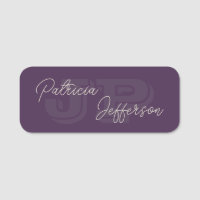 Modern Purple Violet Elegant Handwritten Monogram