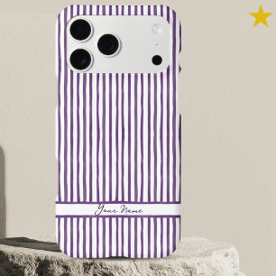 Modern Purple Watercolor Stripes Custom Name 
