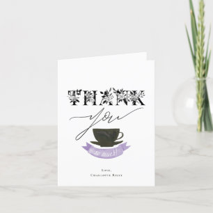 Modern Purple Watercolor Tea Party Thank You