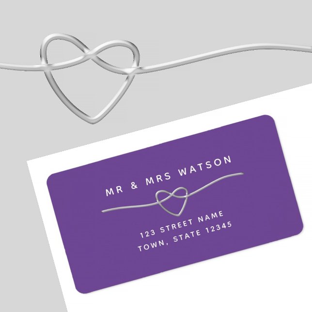Modern Purple Wedding Address Label (Creator Uploaded)