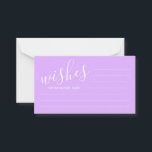 Modern Purple Wedding Advice and Wishes Card<br><div class="desc">Modern Purple Wedding Advice and Wishes Cards
featuring title in white modern script font style on purple background.</div>
