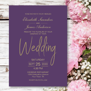 Modern Purple Wedding Invitation