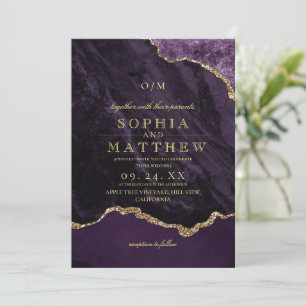 Modern Purple Wedding Photo Invitation