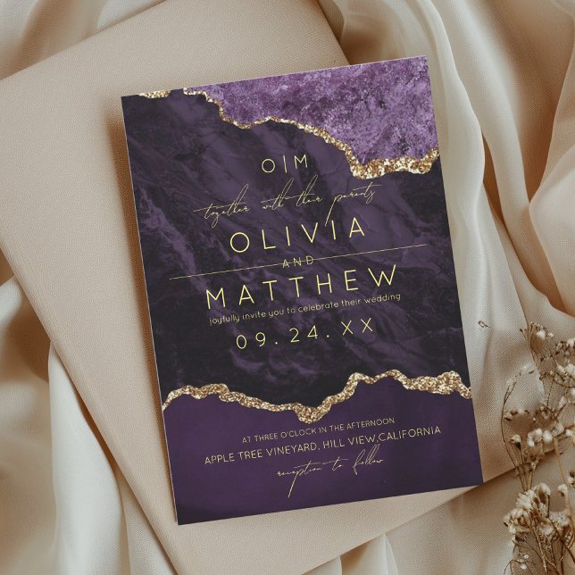   Modern Purple Wedding Photo Invitation  (Creator Uploaded)
