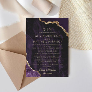 Modern Purple Wedding Reception Invitation