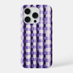 Modern Purple & White 3D Wave Phone Case - Elegant