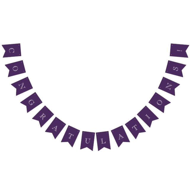 Modern Purple & White Congratulations Bunting (All)