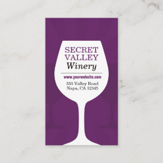 Modern Purple Winery Business Card