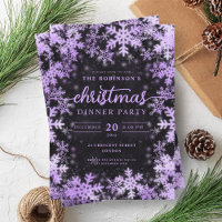 Modern Purple Winter Wonderland Christmas Black
