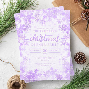 Modern Purple Winter Wonderland Christmas  Invitation