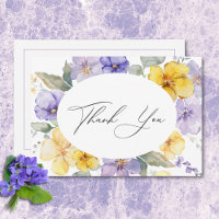 Modern Purple & Yellow Violets Floral Wedding