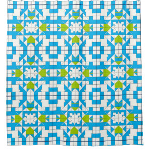 Modern Puzzle Pattern For Contemporary Spaces Shower Curtain